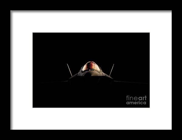 F35 Lightning Framed Print featuring the digital art Lightning Shadows by Airpower Art