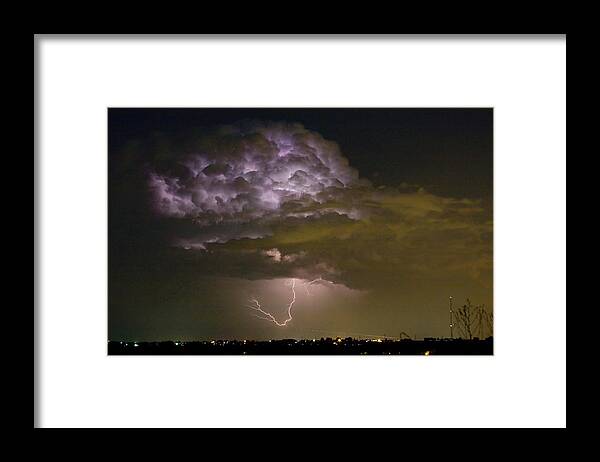 Striking Framed Print featuring the photograph Lightning Thunderstorm with a Hook by James BO Insogna