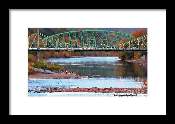 Bridge Framed Print featuring the photograph Lights Across The Delaware by Tami Quigley