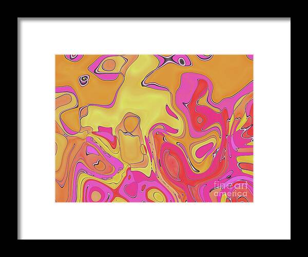 Abstract Framed Print featuring the digital art Lignes en Folies - 05a by Variance Collections