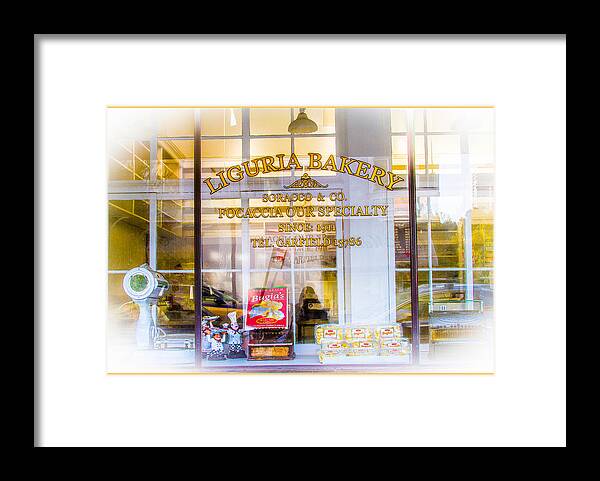 Bonnie Follett Framed Print featuring the photograph Liguria Bakery Window North Beach by Bonnie Follett