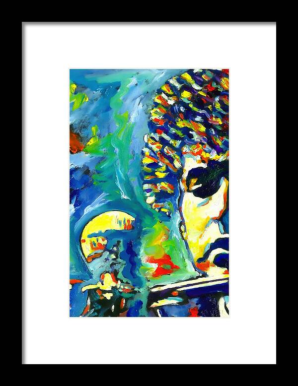 Bob Dylan Framed Print featuring the painting Like A Rolling Stone by Vel Verrept