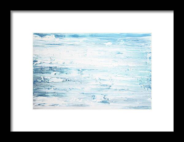 Ocean Framed Print featuring the painting Like Cold Water to a Weary Soul by Linda Bailey