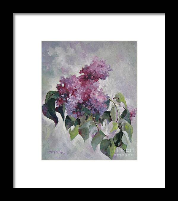 Lilac Framed Print featuring the painting Lilac by Elena Oleniuc