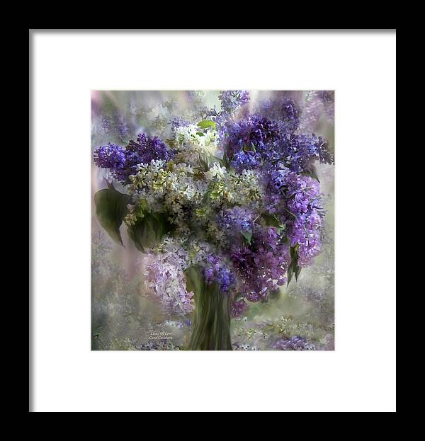 Lilacs Framed Print featuring the mixed media Lilacs Of Love by Carol Cavalaris
