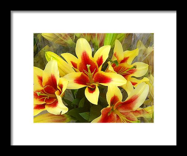 Spring Framed Print featuring the painting Lilies by Amy Vangsgard