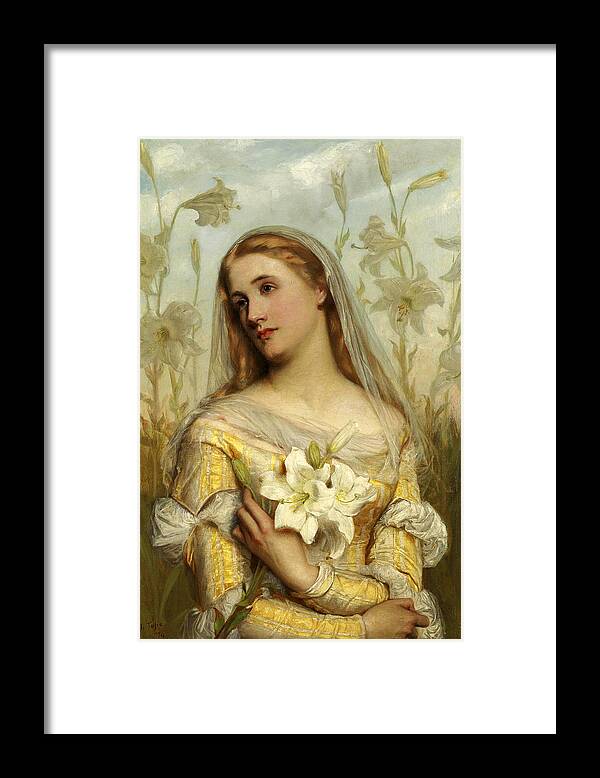 Gustav Pope Framed Print featuring the painting Lilies by Gustav Pope