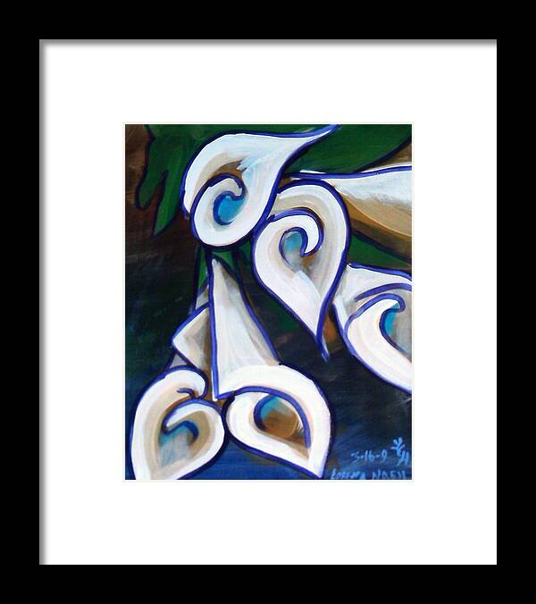 Lillies Framed Print featuring the painting Lillies by Loretta Nash