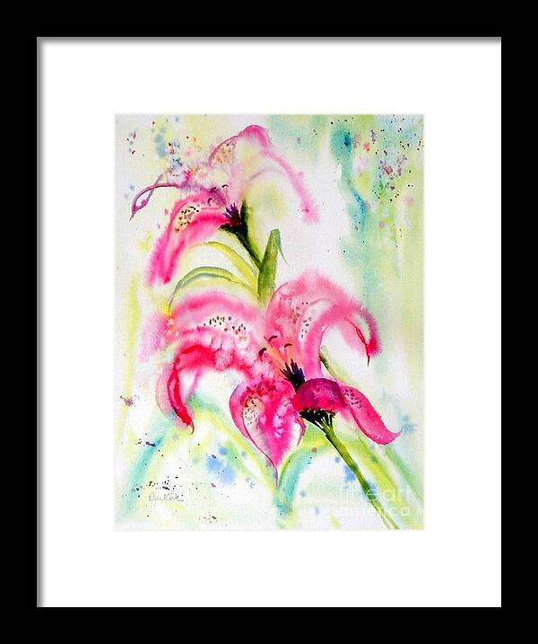 Flowers Framed Print featuring the painting Lily Folly by Diane Kirk