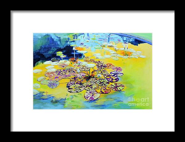 Pond Framed Print featuring the painting Lily Pad Dreams by Jodie Marie Anne Richardson Traugott     aka jm-ART