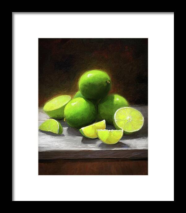 Limes Framed Print featuring the painting Limes In Sunlight by Robert Papp