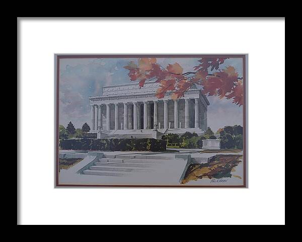 Lincoln Memorial Framed Print featuring the painting Lincoln Memorial by Paul N Norton