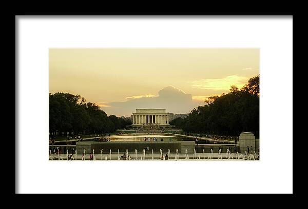 Sunset Framed Print featuring the photograph Lincoln Memorial Sunset by Greg and Chrystal Mimbs