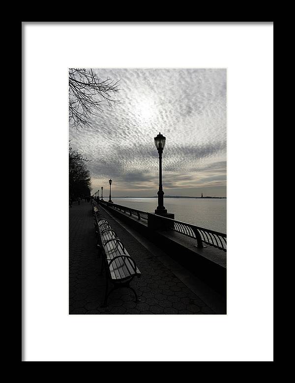 Georgia Mizuleva Framed Print featuring the photograph Lines and Patterns - Perspective Study at Manhattan Esplanade by Georgia Mizuleva