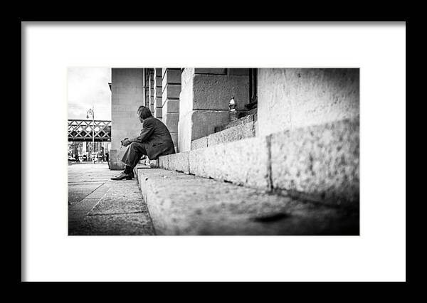 35mm Framed Print featuring the photograph Lines - Dublin, Ireland - Black and white street photography by Giuseppe Milo