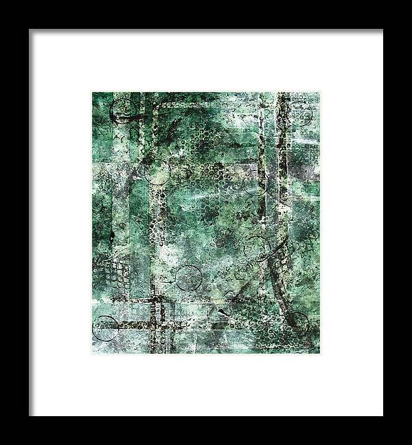 Abstract Framed Print featuring the painting Lines of Communication by Sophia Elise