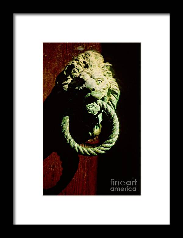 Venice Framed Print featuring the photograph Lion Door Knocker in Venice by Michael Henderson