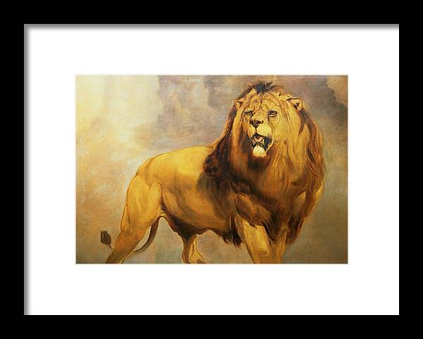 Lion Framed Print featuring the painting Lion by William Huggins