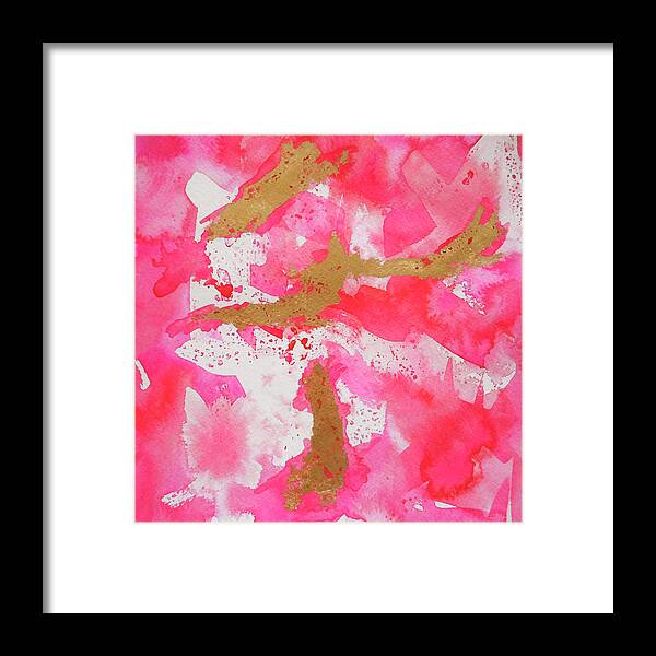Wall Decor Framed Print featuring the painting Lipstick Pink by Roleen Senic
