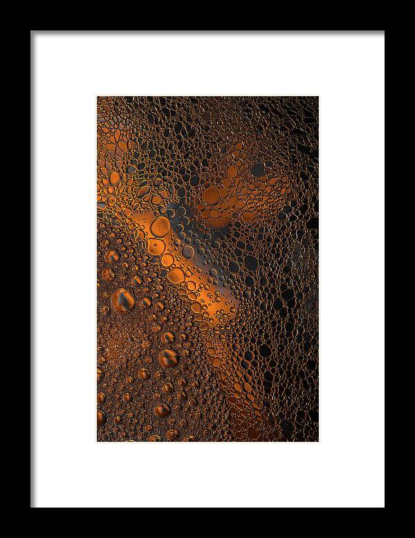 Oil Framed Print featuring the photograph Liquid Copper Glass by Bruce Pritchett