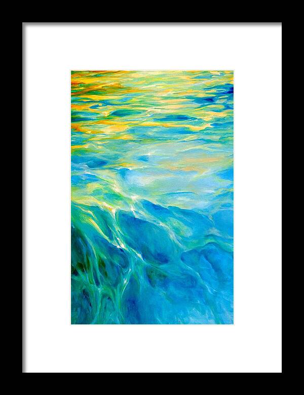Water Framed Print featuring the painting Liquid Gold by Dina Dargo