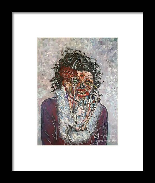 Zombie Framed Print featuring the painting Lisa by Lisa Koyle