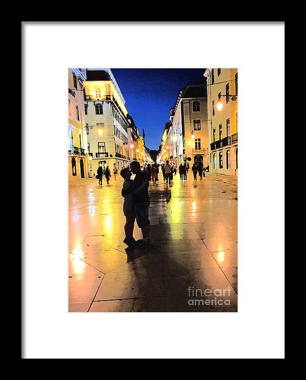Embrace Framed Print featuring the photograph Lisbon Love by Tom Wurl