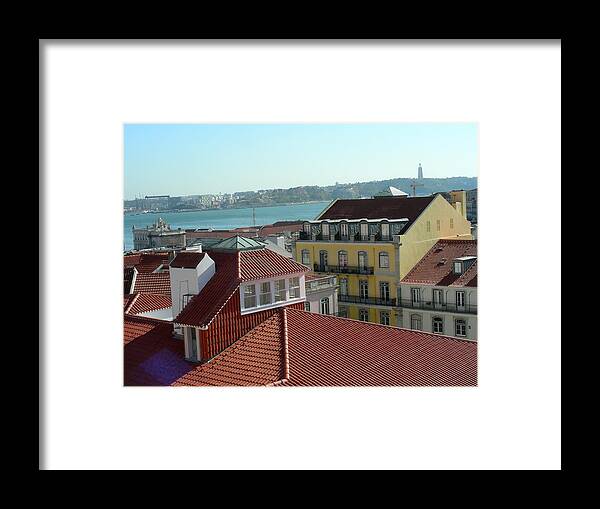 Lisbon Framed Print featuring the photograph Lisbon Rooftops by Jean Wolfrum