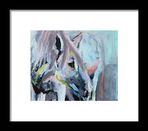 Horse Framed Print featuring the painting Listen by Claudia Schoen