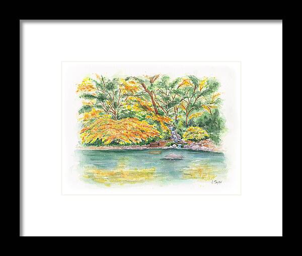 Lithia Park Framed Print featuring the painting Lithia Park Reflections by Lori Taylor