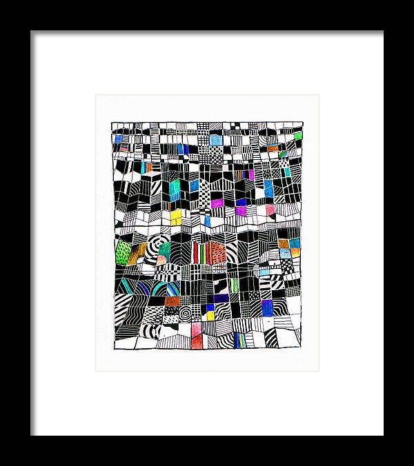 Black White Framed Print featuring the digital art Little Abstract Drawing by Andy Mercer