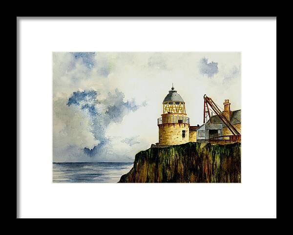 Lighthouse Framed Print featuring the painting Little Cumbrae Lighthouse by Michael Vigliotti