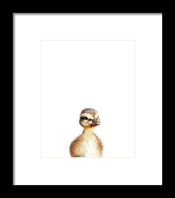 Duck Framed Print featuring the painting Little Duck by Amy Hamilton