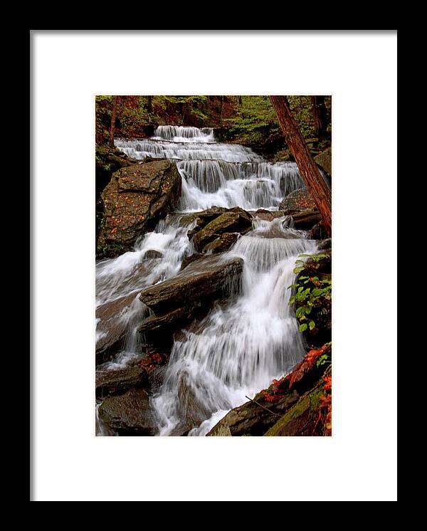 Waterfalls Framed Print featuring the photograph Little Four Mile Run Falls by Suzanne Stout