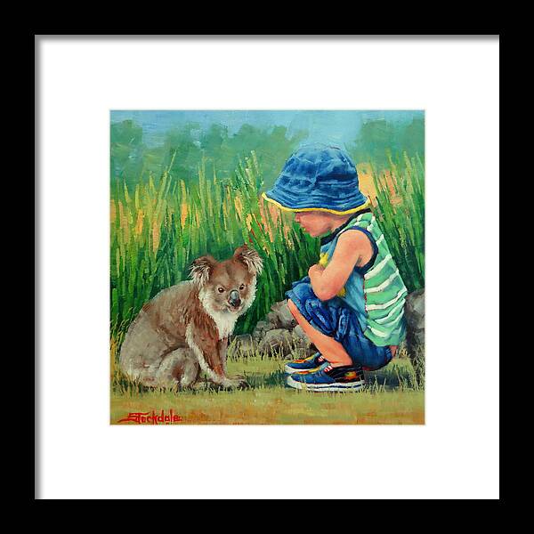 Child Painting Framed Print featuring the painting Little Friends by Margaret Stockdale