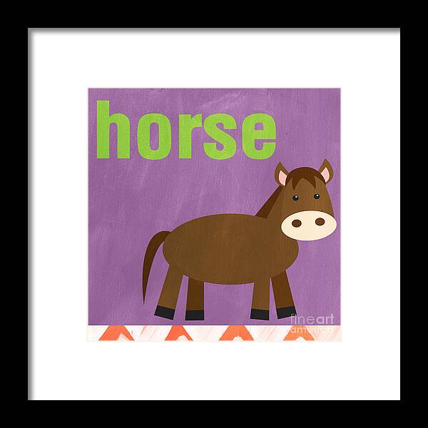 Horse Framed Print featuring the painting Little Horse by Linda Woods