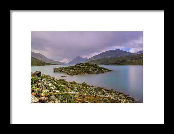 On1 Effect Framed Print featuring the photograph Little island on White Lake by Roberto Pagani