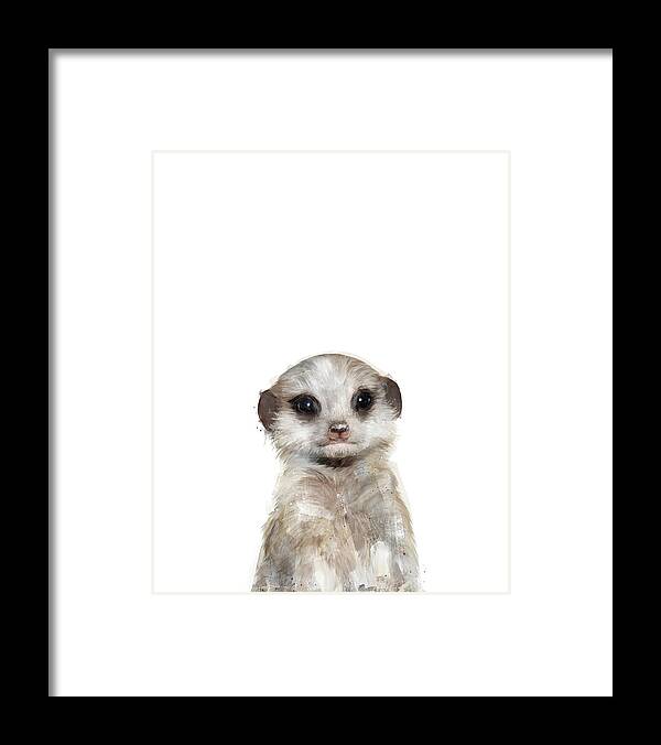 Meerkat Framed Print featuring the painting Little Meerkat by Amy Hamilton