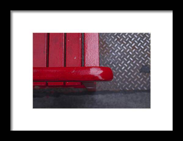 Bench Framed Print featuring the photograph Little Red Bench by Henri Irizarri