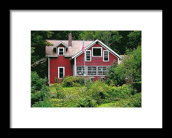 House Framed Print featuring the photograph Little Red House by Nancy Griswold