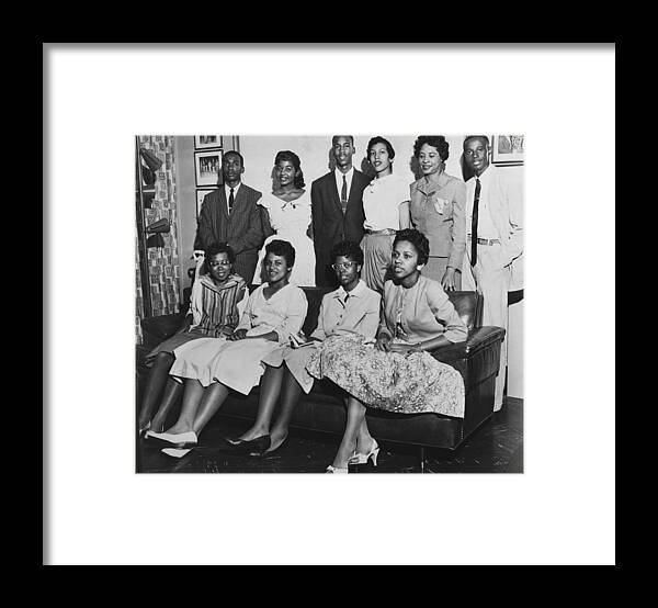 History Framed Print featuring the photograph Little Rock Nine And Daisy Bates Posed by Everett