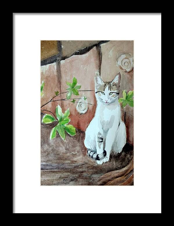 Cat Framed Print featuring the painting Little Singer by Mimi Boothby