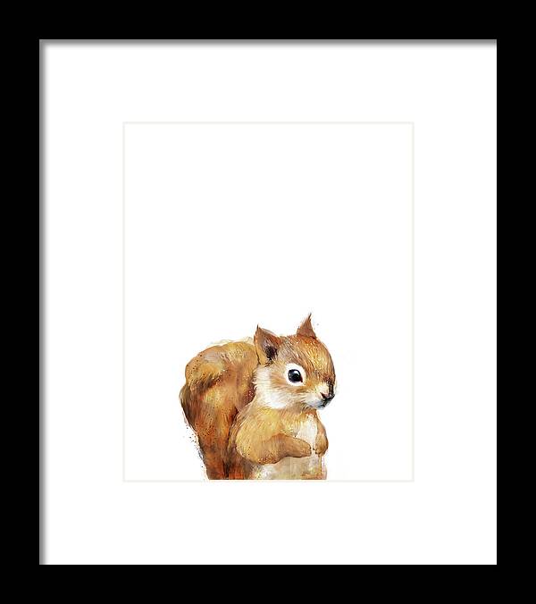 #faatoppicks Framed Print featuring the painting Little Squirrel by Amy Hamilton