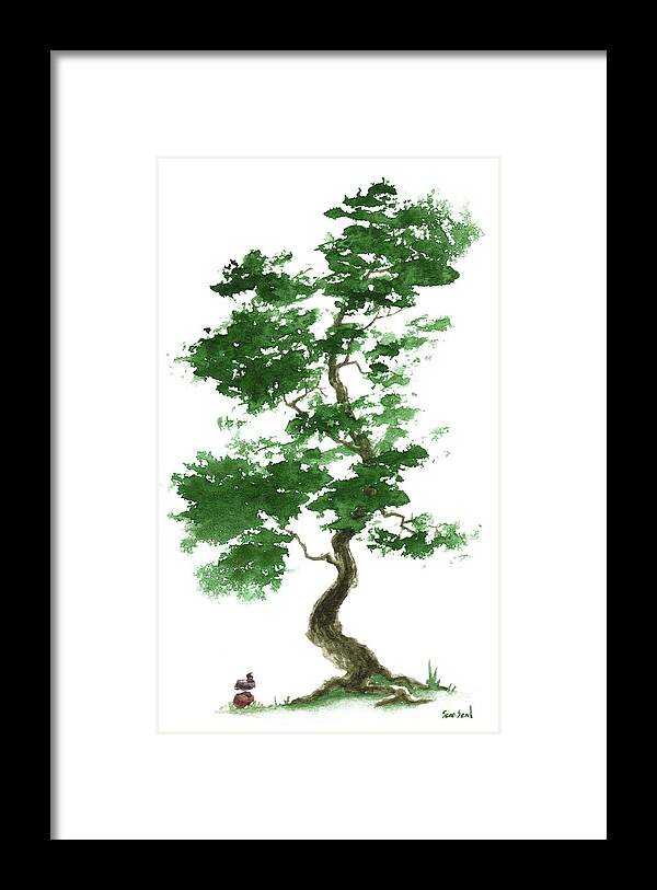 Zen Framed Print featuring the painting Little Zen Tree 365 by Sean Seal