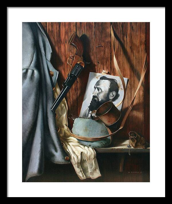 Gun Framed Print featuring the painting Live and Die in Dixie by William Albanese Sr