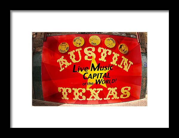 Photo Framed Print featuring the photograph Live Music Mural of Austin by Andrew Nourse