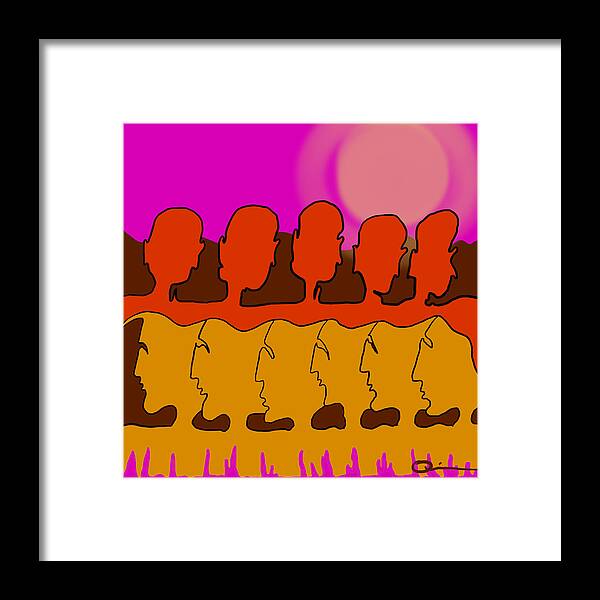 Quiros Framed Print featuring the digital art Living Together by Jeffrey Quiros