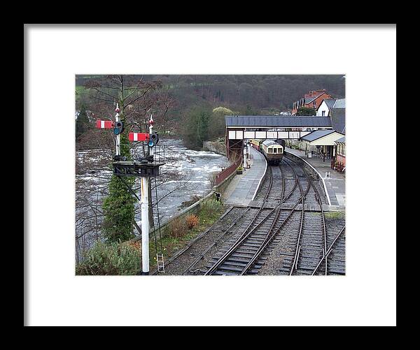 Trains Framed Print featuring the photograph Llangollen train station by Christopher Rowlands