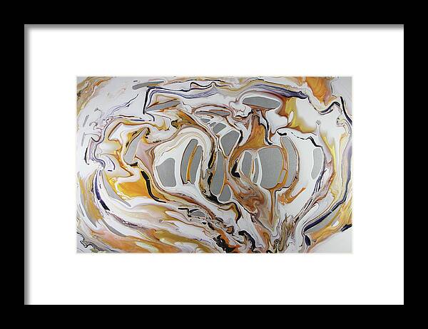 Abstract Framed Print featuring the painting Llumino by Madeleine Arnett