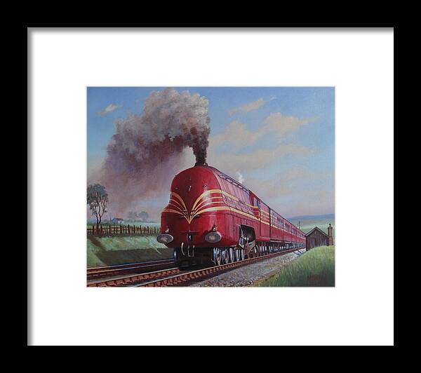 Steam Framed Print featuring the painting LMS Stanier Pacific by Mike Jeffries